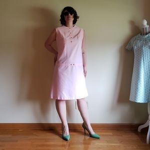 60's Mod Light Pink Dress - 10/12